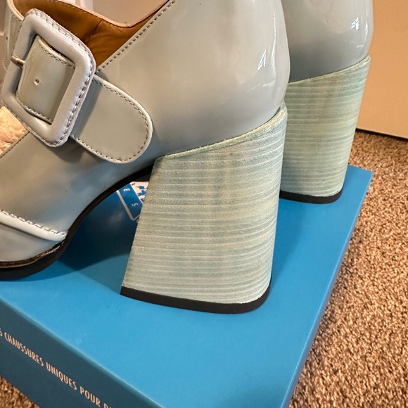 John Fluevog Laurie Platform Marie Jane in Blue - Picture 5 of 9